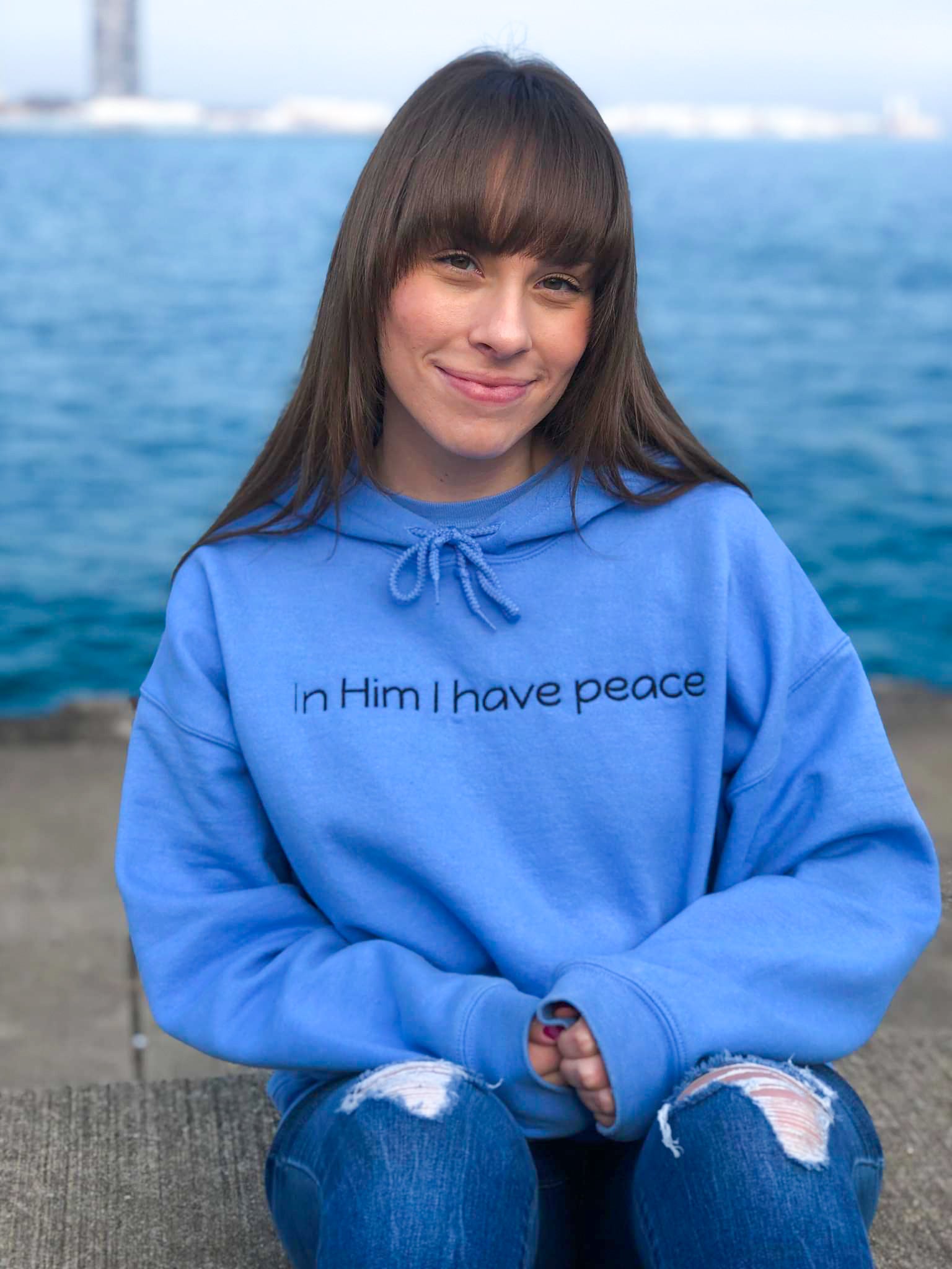 *CLOSEOUT SALE* In Him I Have Peace Unisex Embroidered Hoodie