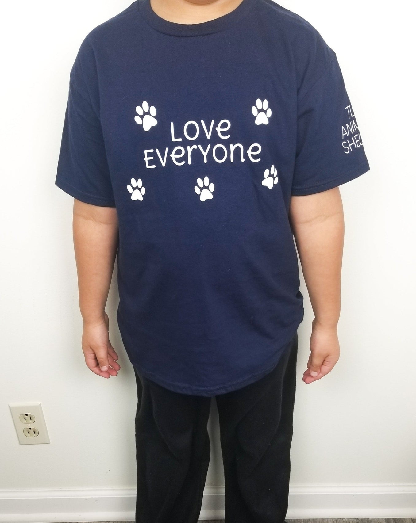 YOUTH Love Everyone Paw Prints T Shirt - Clothed In Blessings