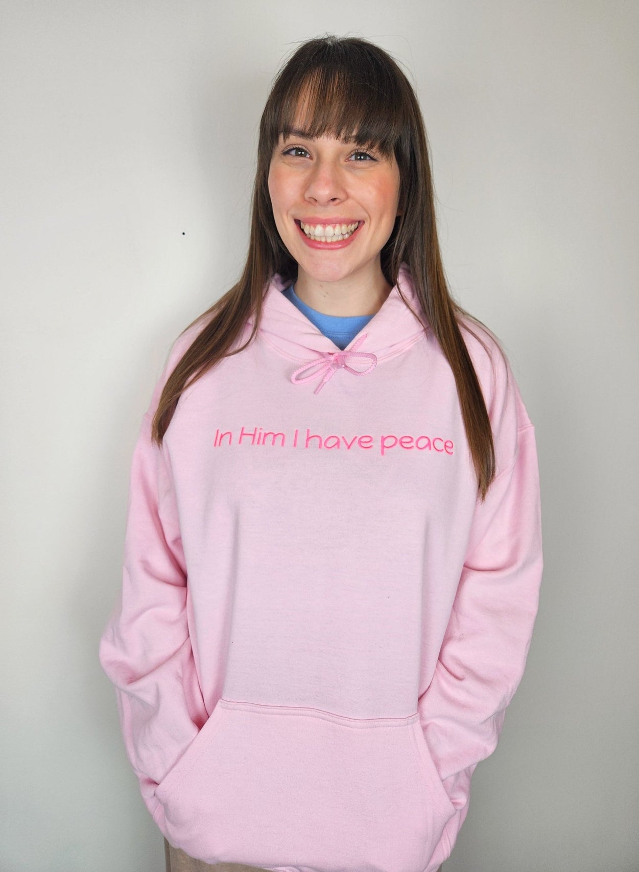 Monochromatic In Him I Have Peace Unisex Hoodie - Clothed In Blessings