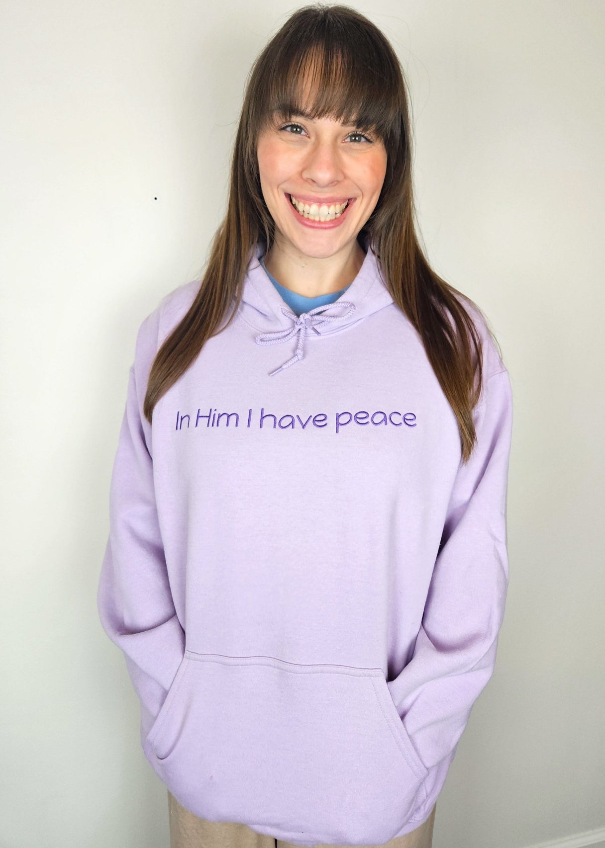 Monochromatic In Him I Have Peace Unisex Hoodie - Clothed In Blessings