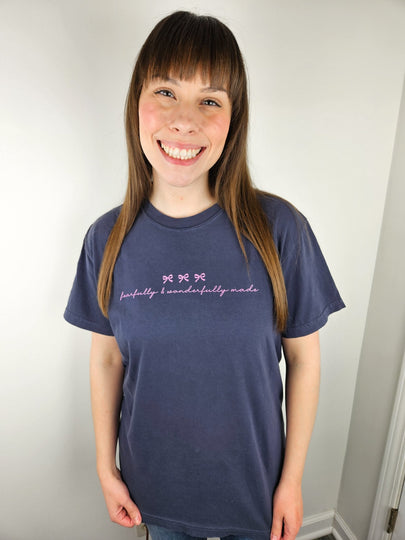 Fearfully and Wonderfully Made Bow Tee - Clothed In Blessings