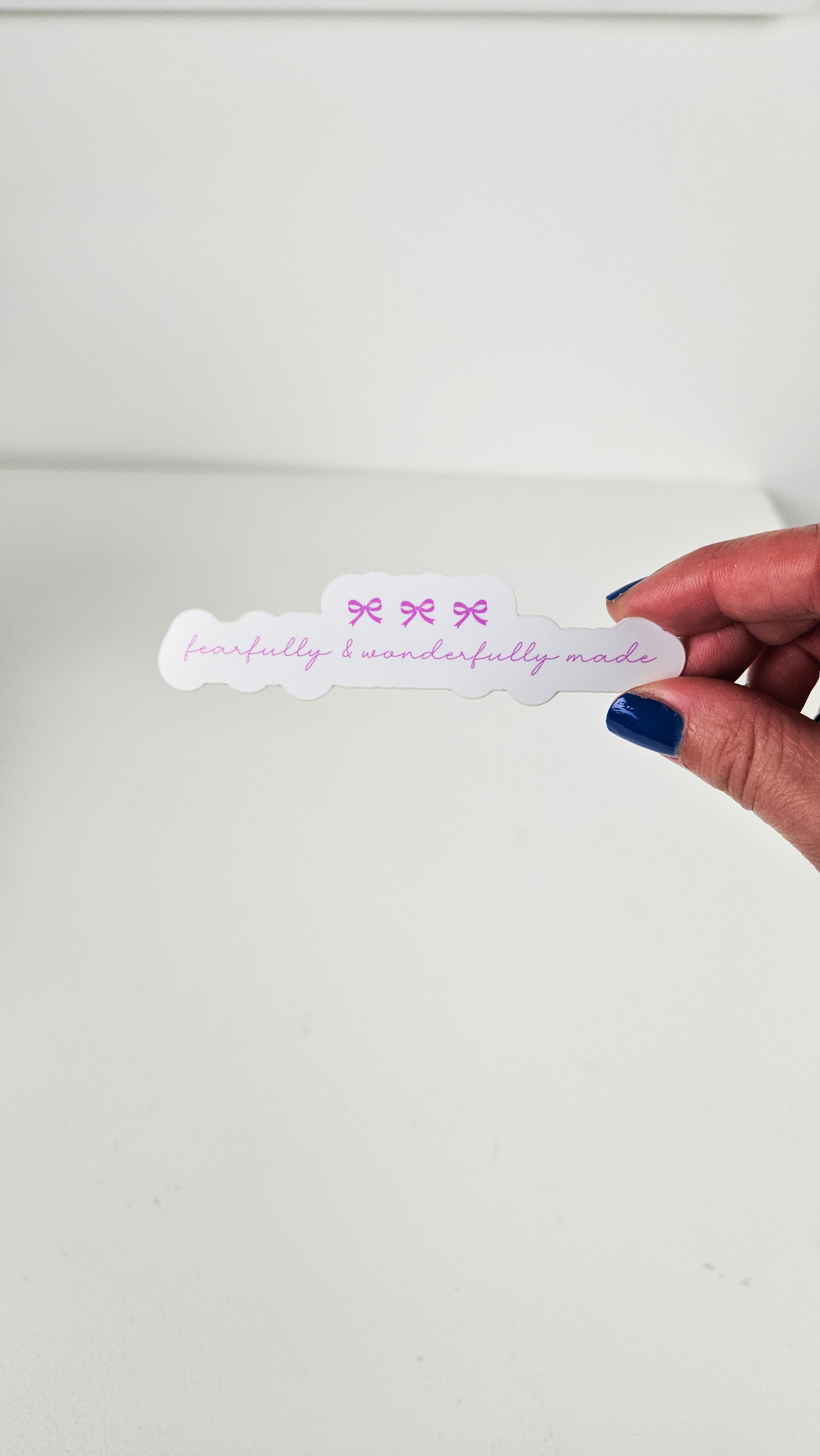 Fearfully and Wonderfully Made Bow Sticker