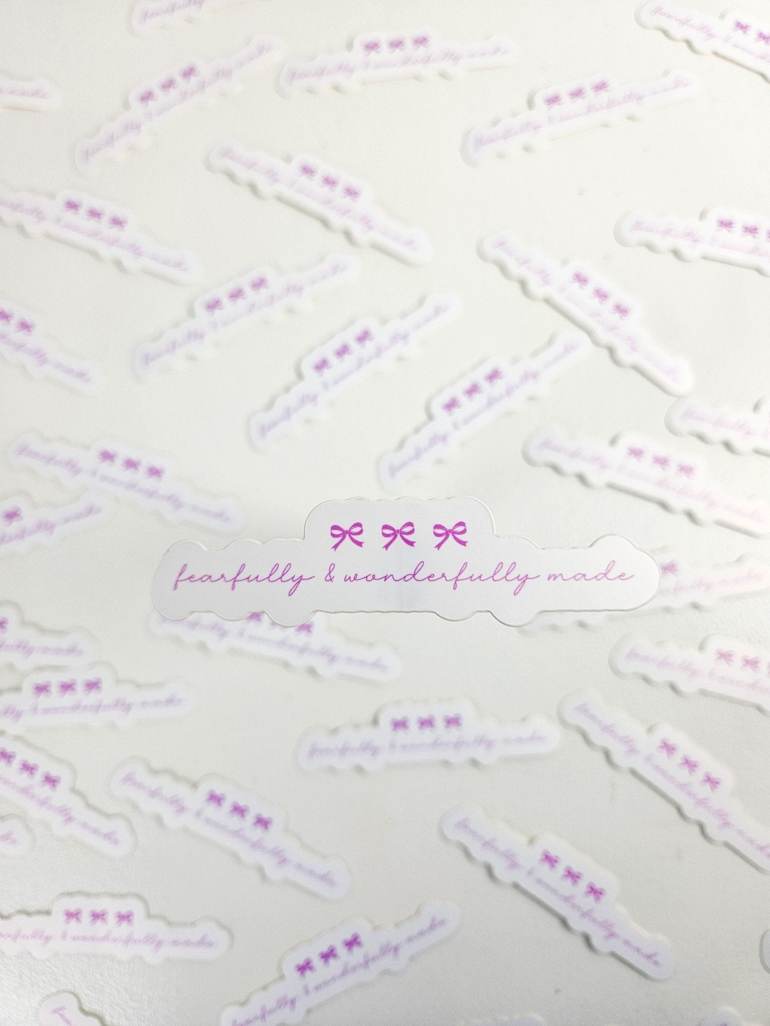 Fearfully and Wonderfully Made Bow Sticker - Clothed In Blessings