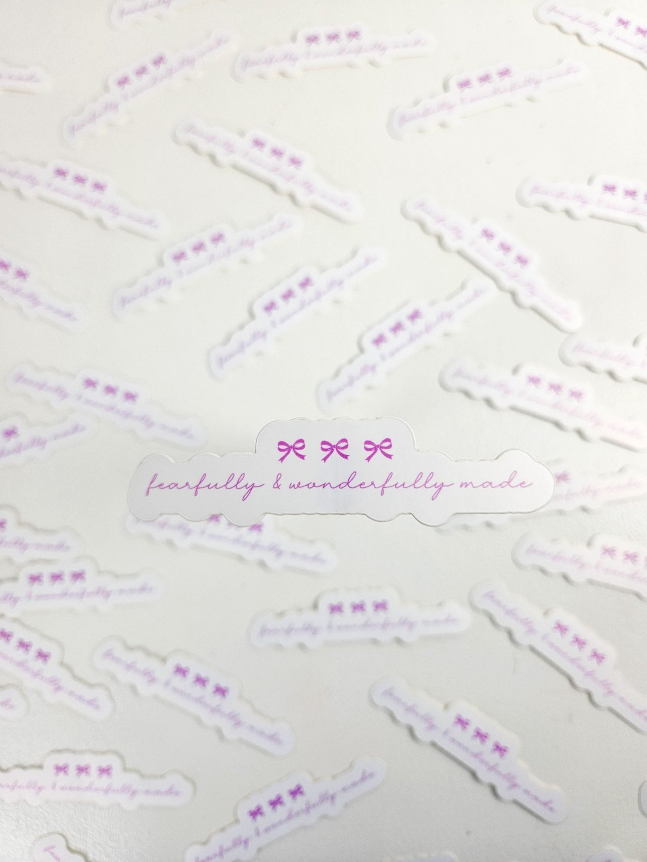 Fearfully and Wonderfully Made Bow Sticker - Clothed In Blessings