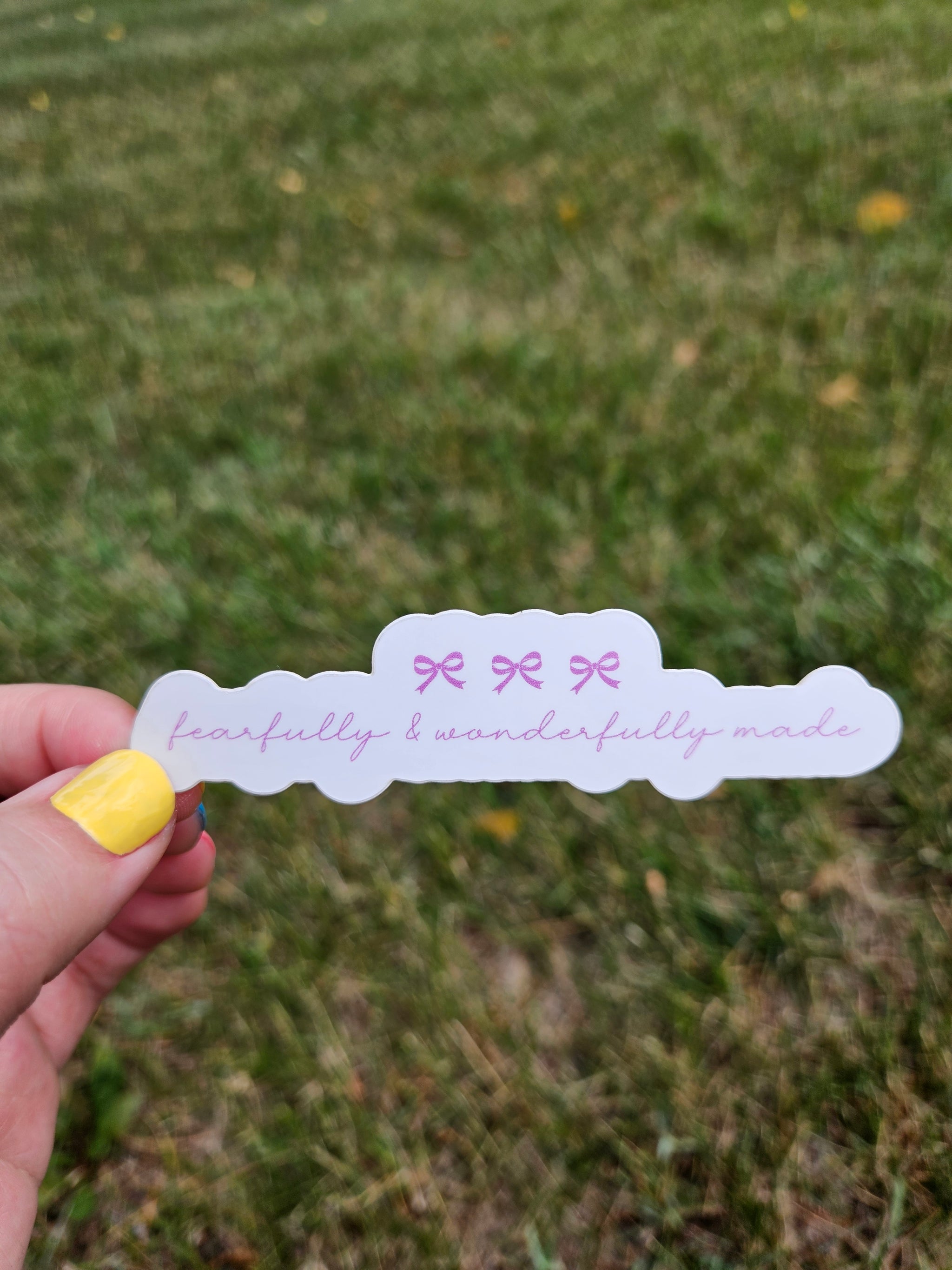 Fearfully and Wonderfully Made Bow Sticker