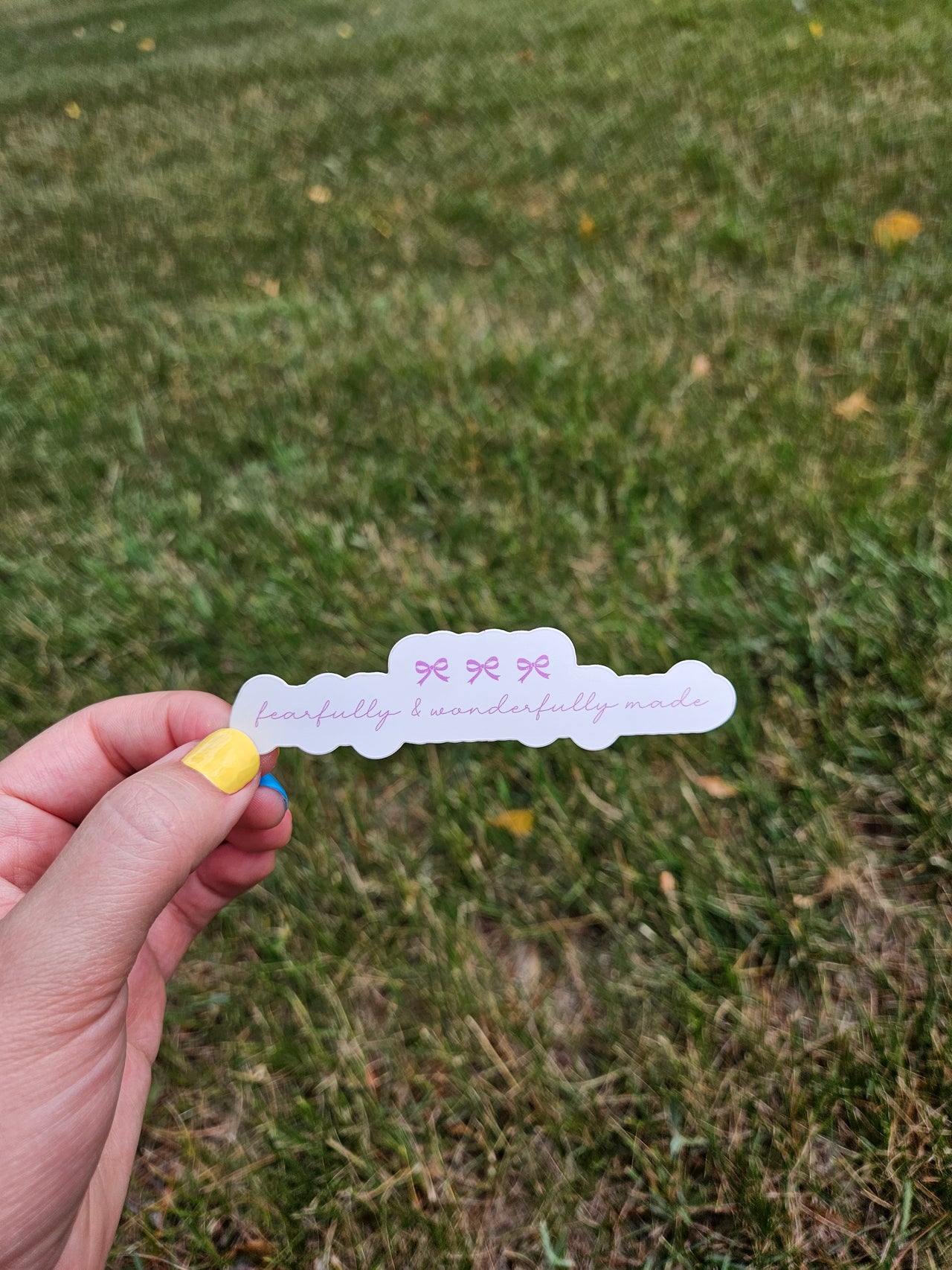 Fearfully and Wonderfully Made Bow Sticker