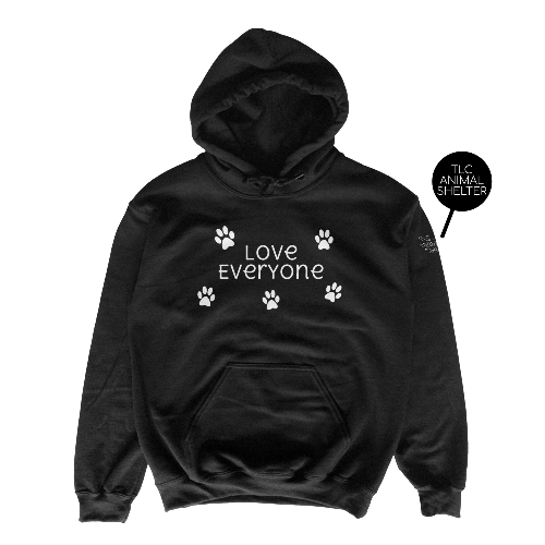 Love Everyone Paw Prints Hoodie - Clothed In Blessings