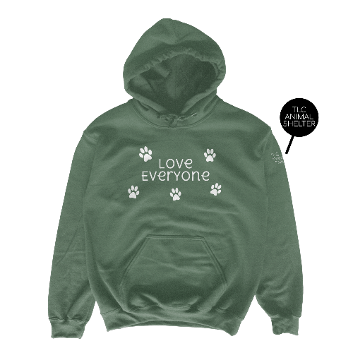 Love Everyone Paw Prints Hoodie - Clothed In Blessings