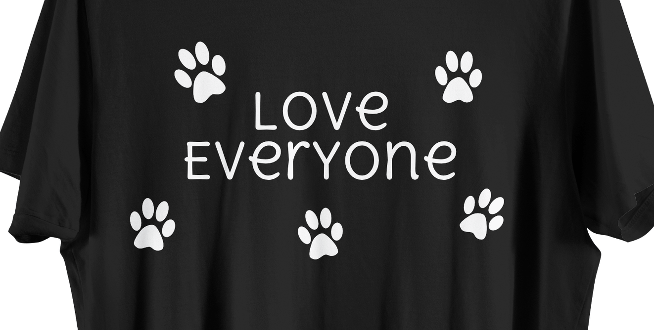 Love Everyone Paw Prints T Shirt - Clothed In Blessings