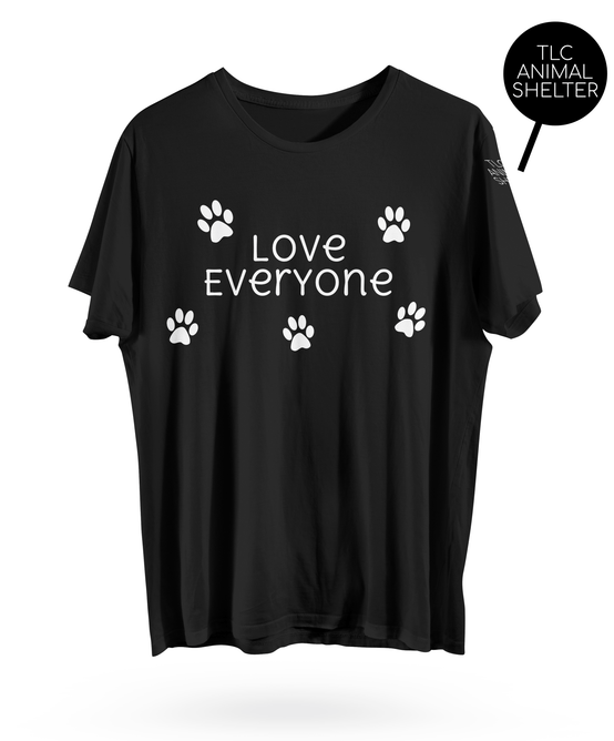 Love Everyone Paw Prints T Shirt - Clothed In Blessings