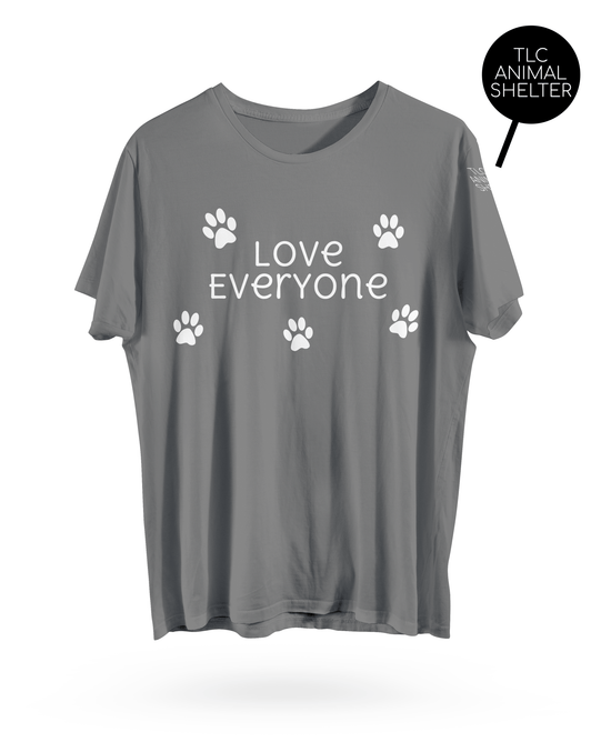 Love Everyone Paw Prints T Shirt - Clothed In Blessings