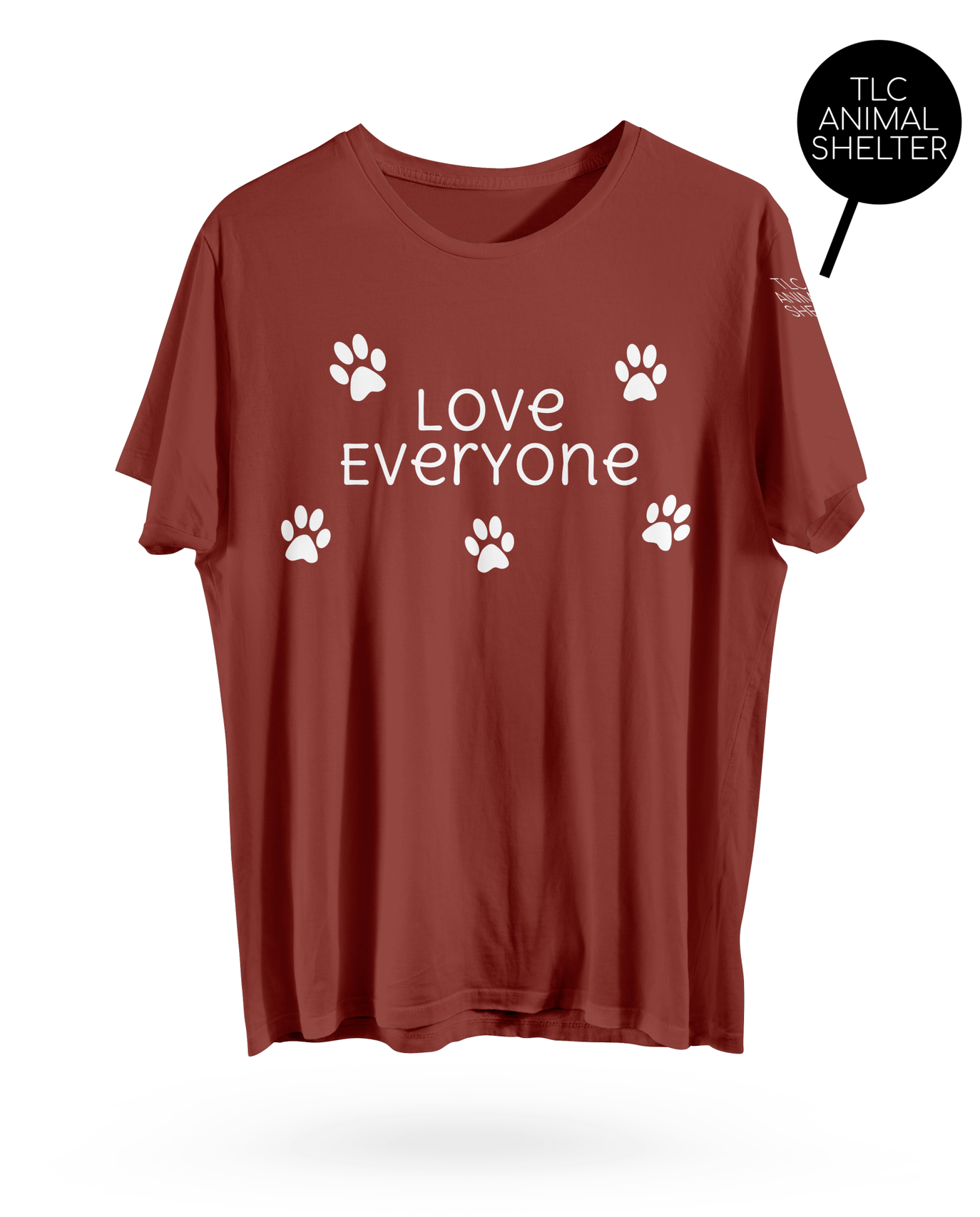 Love Everyone Paw Prints T Shirt - Clothed In Blessings