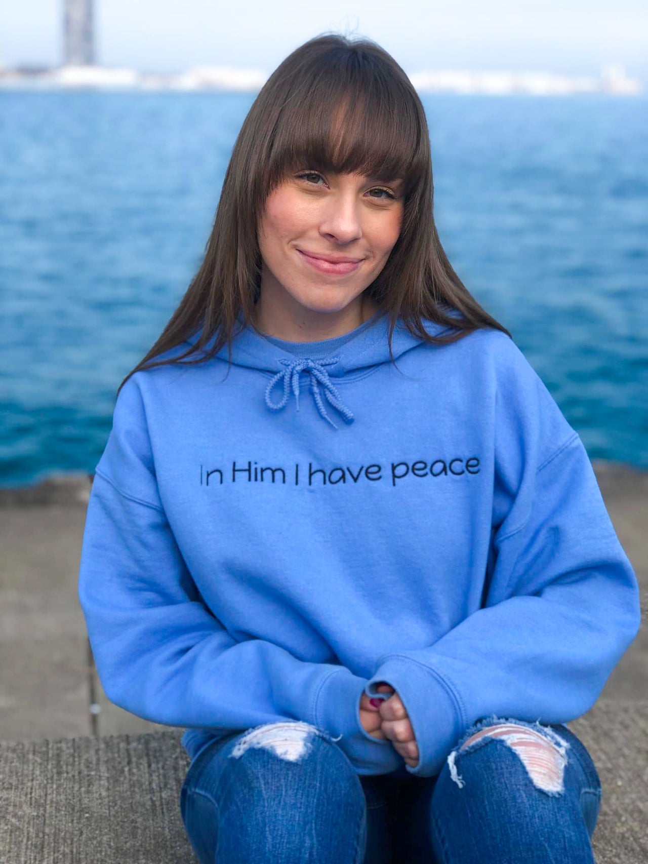 *CLOSEOUT SALE* In Him I Have Peace Unisex Embroidered Hoodie - Clothed In Blessings