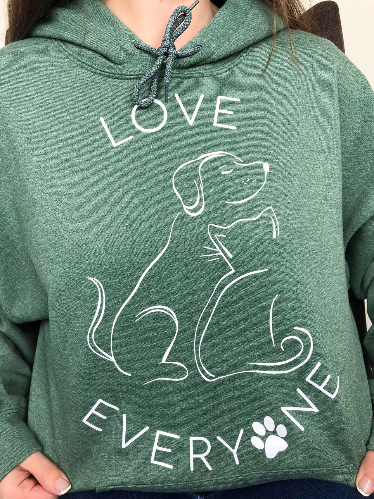 Love Everyone Dogs and Cats Hoodie - Clothed In Blessings